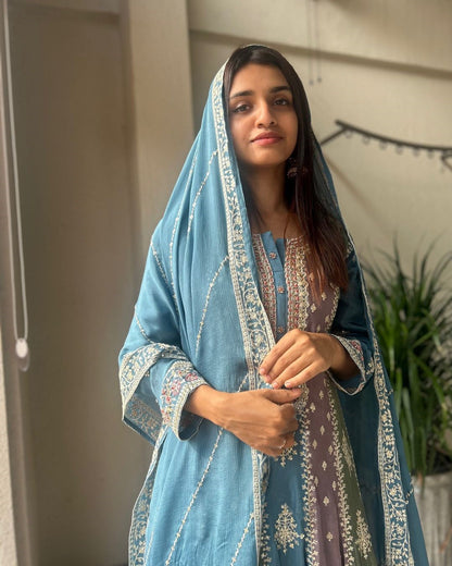 4 RAM HEAVY DESIGNER SUIT AND PLAZZO & DUPATTA SET