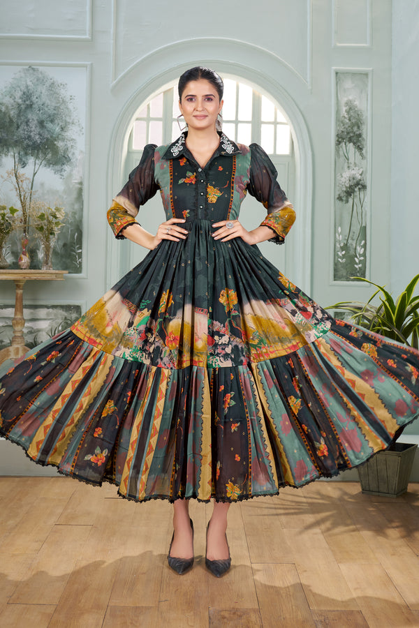Zehra - Heavy Fancy Long Western Dress