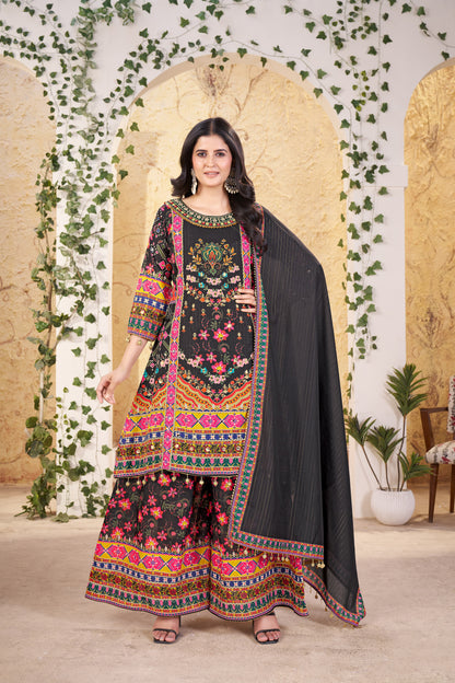 Swarah-Heavy Fancy Plazo Pair With Dupatta Set