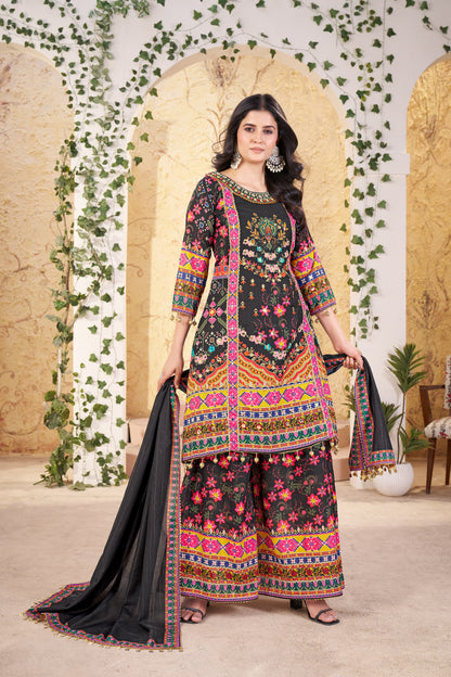 Swarah-Heavy Fancy Plazo Pair With Dupatta Set