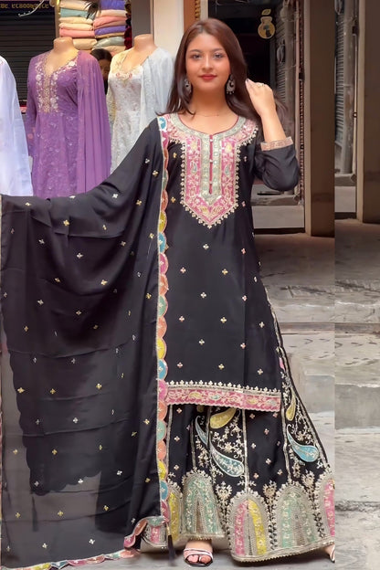 BlackBerry Heavy Black Salwar Suit & Dupatta.