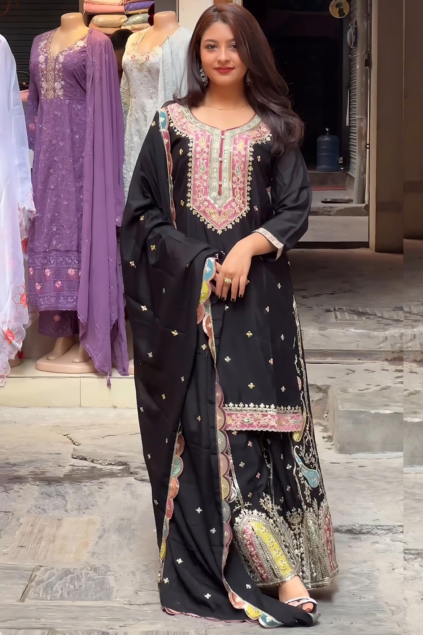 BlackBerry Heavy Black Salwar Suit & Dupatta.