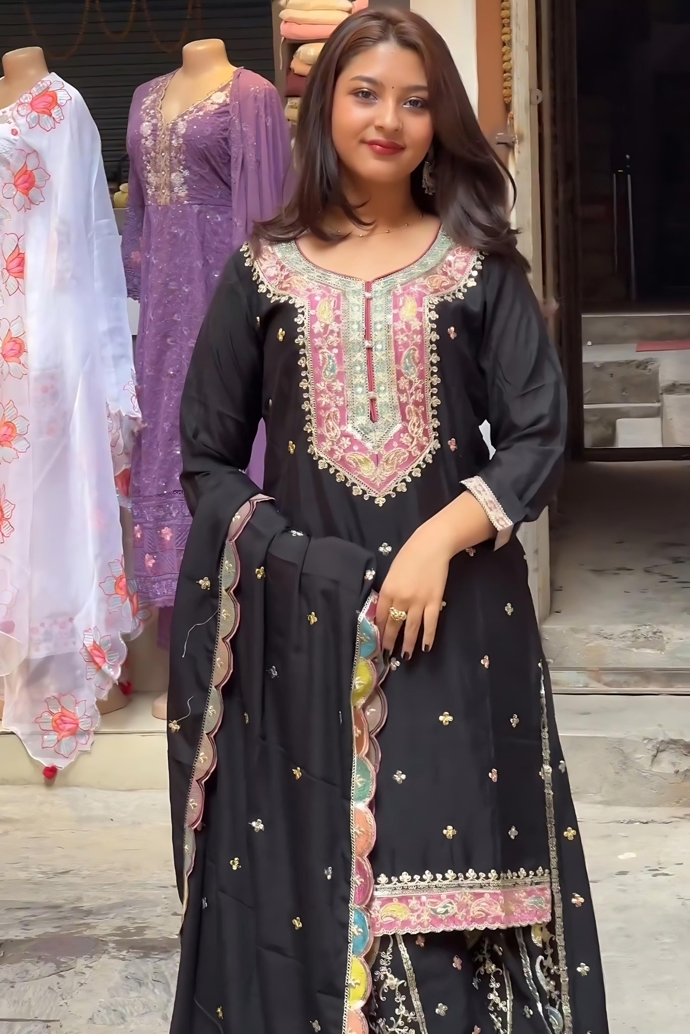 BlackBerry Heavy Black Salwar Suit & Dupatta.
