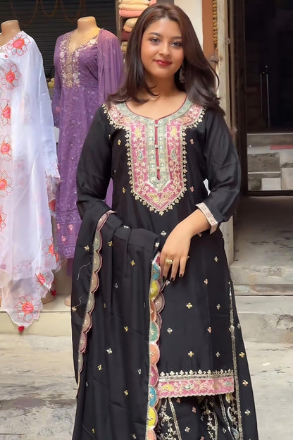 BlackBerry Heavy Black Salwar Suit & Dupatta.
