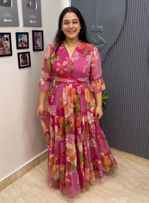 Khubi -Long Flared Wester Dress